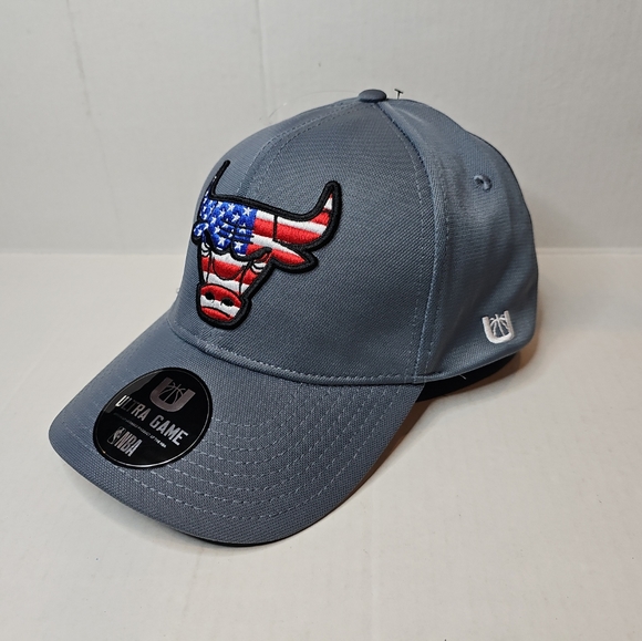 Chicago Bulls NBA USA Flag Ultra Game Grey Hat Cap One Size Fits Most NEW NWT - Picture 1 of 5